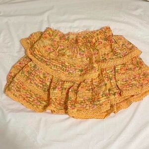 Orange Aerie ruffle skirt